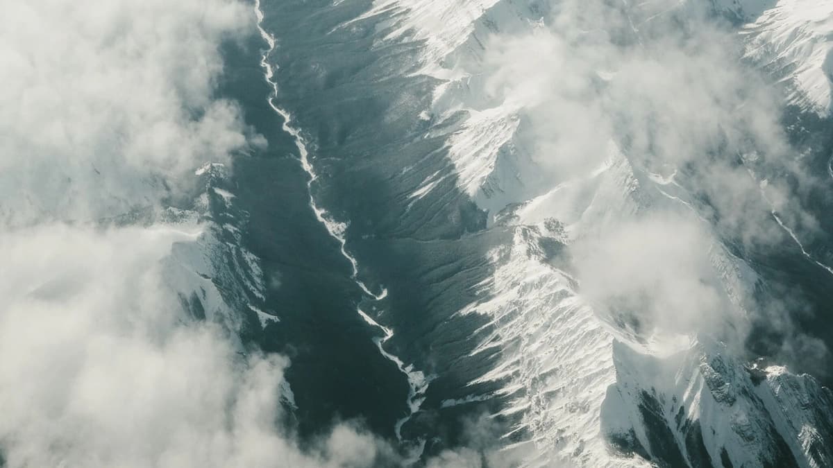 aerial view of the mountains